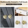 ShipeeKin 4X Gold Drawer Knobs Gold Kitchen Cabinet Knobs Pumpkin