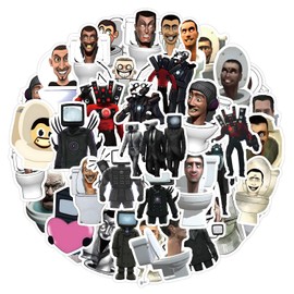 CAREOR 100Pcs Skibidi Toilet Stickers, Vinyl Waterproof Anime Speakerman Bosses Stickers for Kids Teen Crafts Laptop Bottles Envelopes Gifts Tags Snowboard