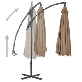 SKM Cantilever Umbrella with Steel Pole 300 cm Taupe (Weight-19KG)
