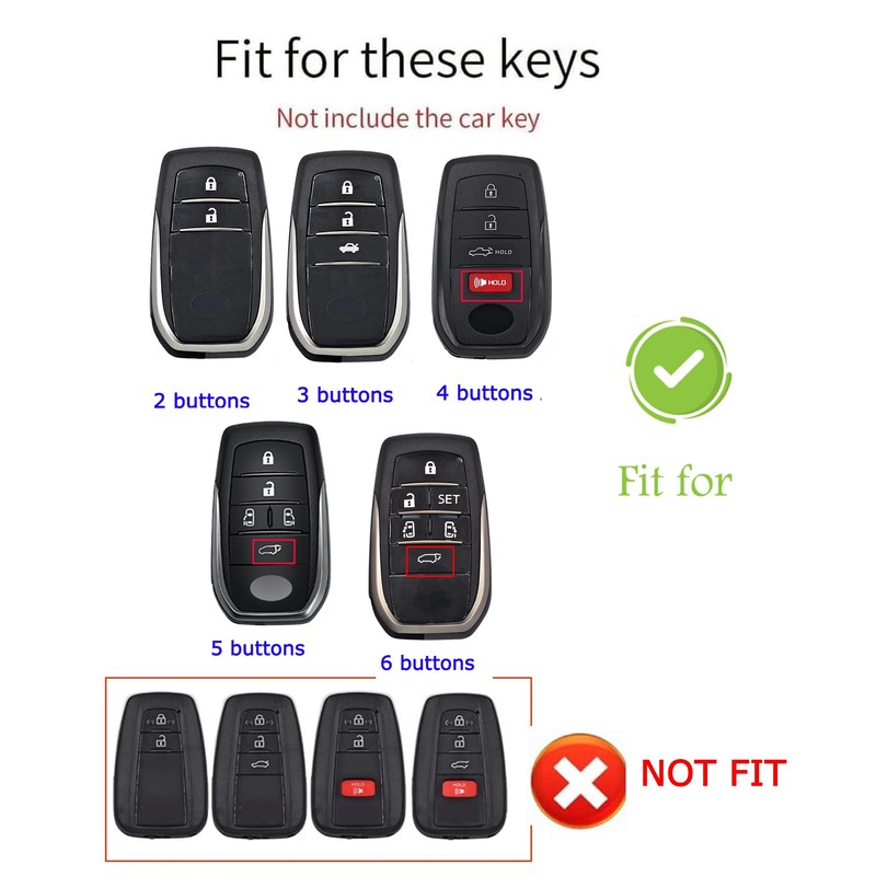 ontto Key Case with Key Fob Fits Toyota CHR Corola