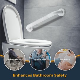 Grab Bars for Shower, 2 Pack 18-Inch Anti Slip Shower Handles for Elderly, Safety Shower Grab Bar, Stainless Steel Handicap Grab Bars for Bathroom (White 1" Diameter)