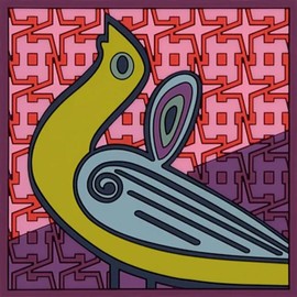 Images d'Orient Coaster Birds of Paradise Pink 9x9cm PVC 50g Washable Shatterproof Heat Resistant Compatible with Most Cookware