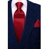 Hi-Tie Mens 70inches Tie Set Black Red Checks Extra Long