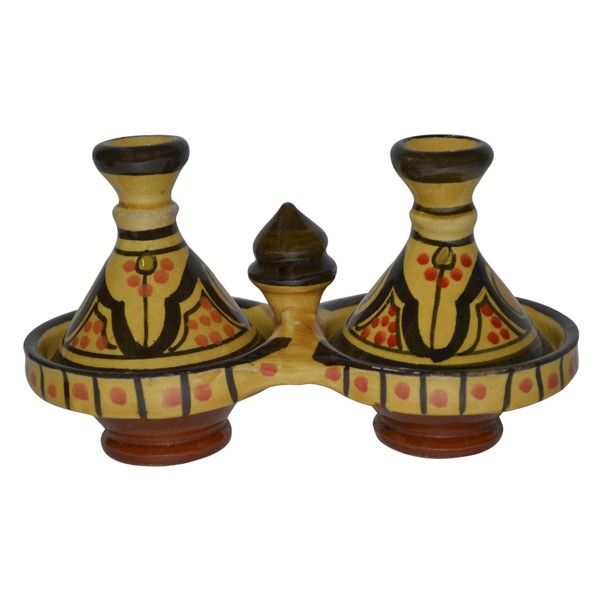 Moroccan Handmade Tagine Double Spice Holder seasoning Container