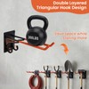 REEWII 14" Large Heavy Duty Garage Hooks, 4 Pack Double-Layer