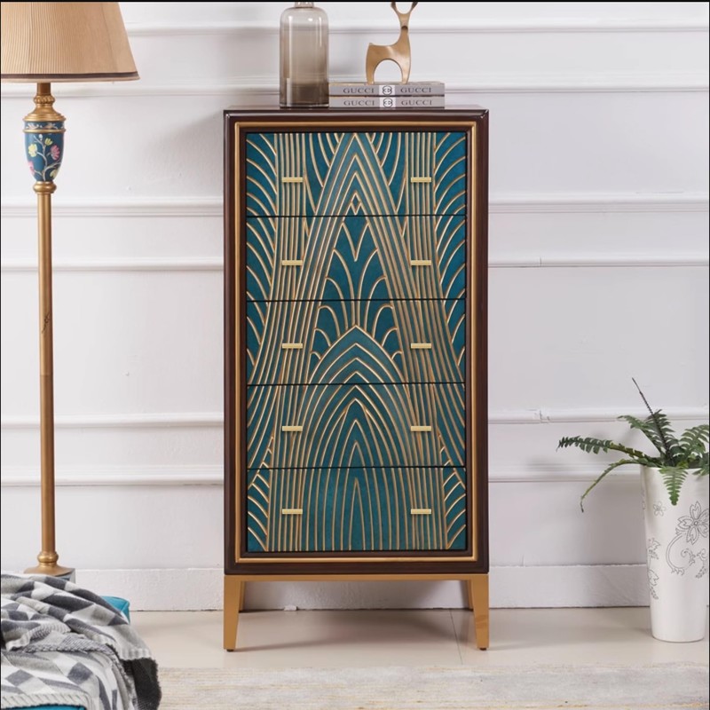 QOGRISUN 5-Pack Solid Brass Cabinet Knobs Hexagon Drawer Handles,Single Hole