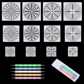 Sixfolo Pack of 17 Mandala Dotting Stencils Mandala Dot Painting Stencils Reusable Stencils with Mandala Dotting Tools for DIY Decoration, Rocks and Walls Art, 3 Sizes