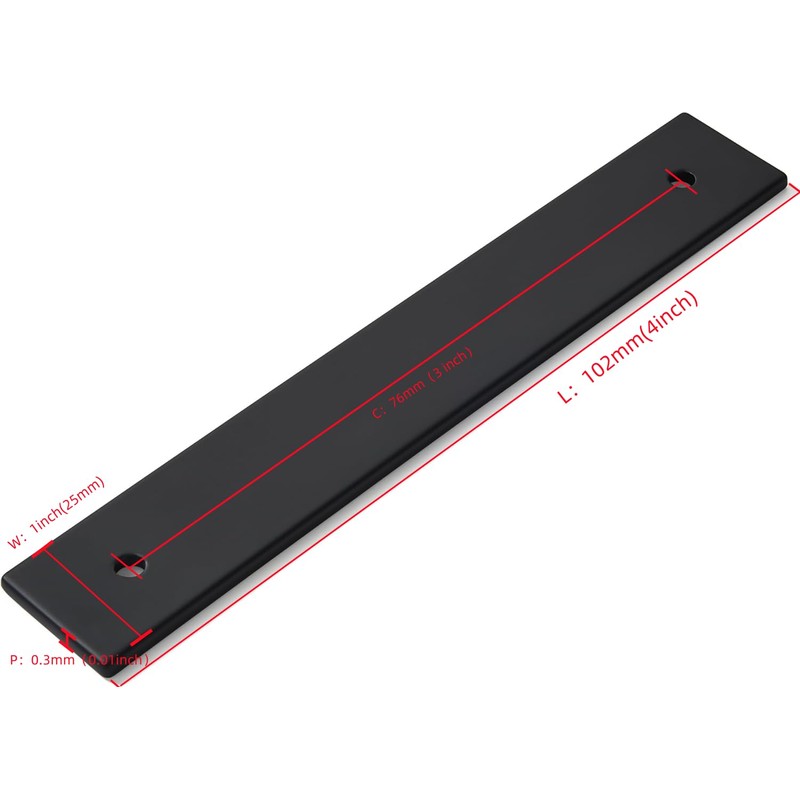 khtumeware 5 Pack 4" Square Backplate 3" 76mm Center-Center, Matte