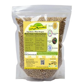 nalAmudhu White Sorghum (Whole Grain) Cholam | Vellai Cholam | Nattu Solam | Jowar | Jola | Jawar | Jonna | Low Gi 908g / 2.0 Lbs
