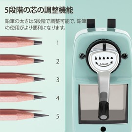 Deli Pencil Sharpener, Premium Manual Sharpener with 5-step lead adjustment function, Collection Cream 06200-S