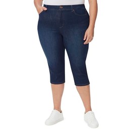 Gloria Vanderbilt Women's Plus Size Amanda Capri Jean, Madison-Rivets