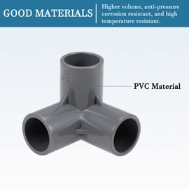 QUARKZMAN 20 mm Socket Tee PVC Pipe Connectors x 10 Pieces T 3-Way Manifold Pipe Connector for Buildings Irrigation Installation Grey