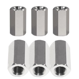 AOMIKITSTU Hex Coupling Nut 6pcs, M8×24×S13 mm ToneHex Coupling Nut, Threaded Hex Coupling Nut, Hexagon Nut for Automotive Industry