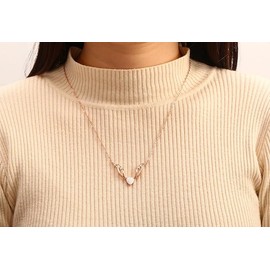 Barzel 18K Rose Gold Plated Created Opal Guardian Angel Necklace for Women, 18 Inches with 2 Inches Extension - Made in Brazil