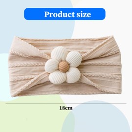 Landrain Pack of 2 Newborn Flowe Baby Headbands, Girls, 6-12 Months, Elastic Baby Hairband, 0-6 Months