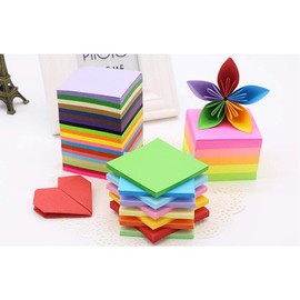 SYBL 100 Sheets 4"x4" Square Origami Folding Paper Colorful Double Sided Fold Paper Copy Paper for Art and Craft Kids Handmade DIY Office Accessories