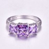 Psiroy 925 Sterling Silver Plated Princess Cut Simulated Amethyst 3