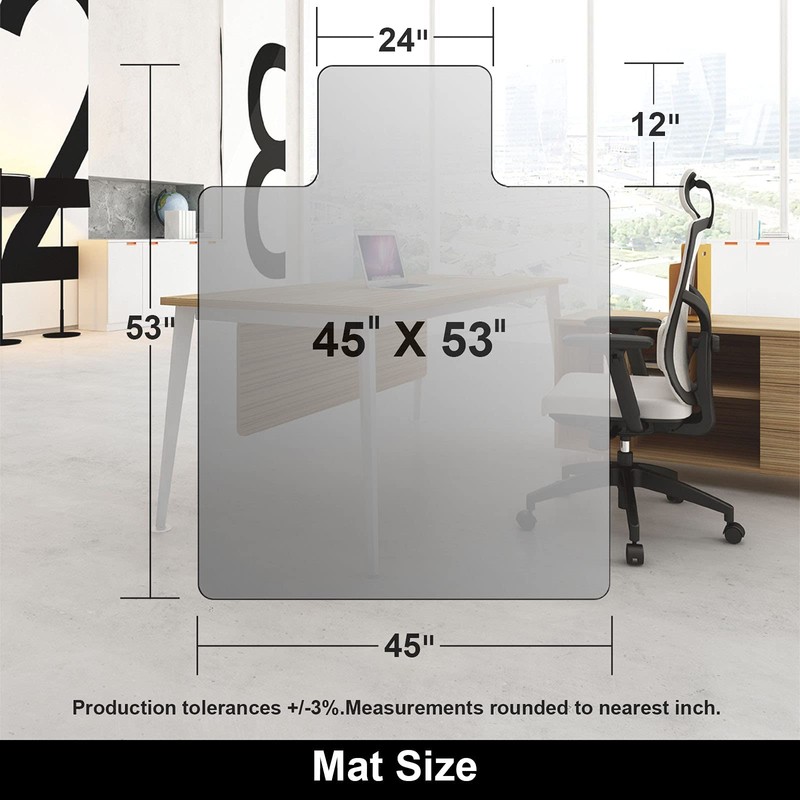 AiBOB Office Chair Mat for Hardwood Floor, 45 X 53
