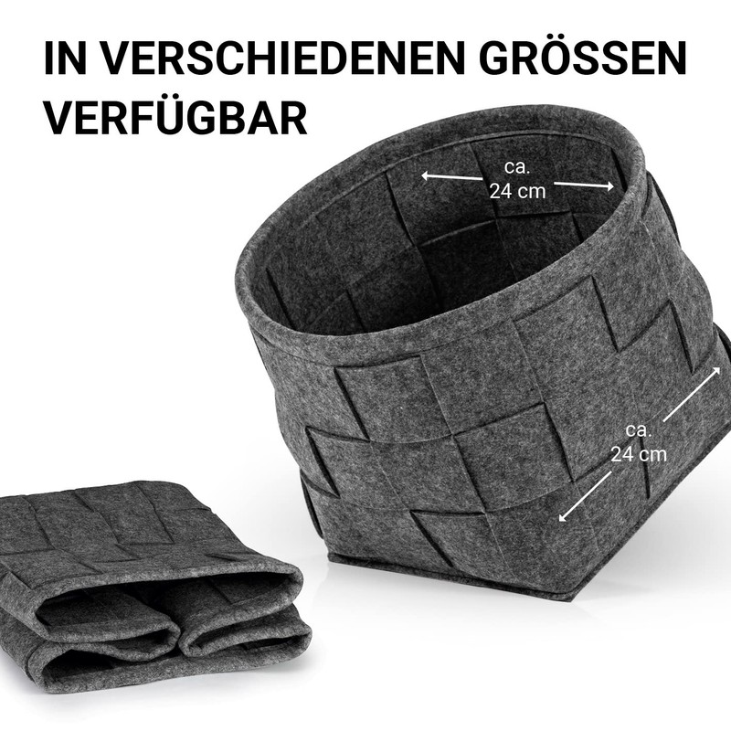 N8WERK Felt Storage Basket 24 x 24 x 24 cm
