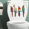 kbatuo Parrot Branches Toilet Cover Sticker Decals,Flower leaf bird Waterproof