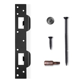 MOSECYOU Door Strike Plate Double Opening, with Reinforced Torx/Star Screws & Bit, Reinforcement Striker for Set of Door Handle & Deadbolt(1, Matte Black)