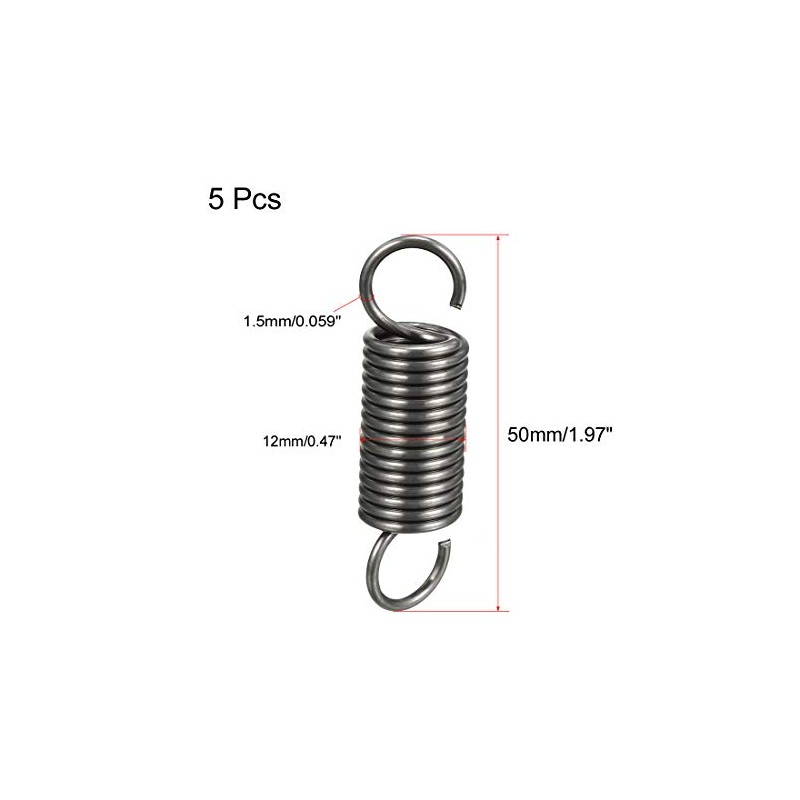 sourcing map Pack of 5 tension spring wire diameter 0.059
