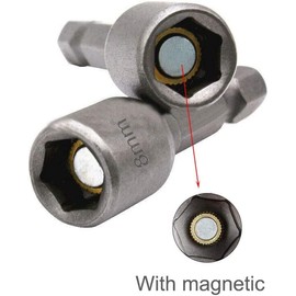 Power Nuts Driver Drill Bit, 5/16'' Nut Driver Bit Sets, 10 PCS Hex Magnetic Power Impact Nut Setter Socket Driver Drill Bit Set 1/4 inch Hex for Power Tools