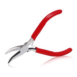 SPEEDWOX Mini Bent Nose Pliers for Jewelry Making 5 Inches Smooth Jaws Small Jewelry Tools Chain Nose Pliers Precision Fine Pliers Professional Beading Tool Hobby Craft