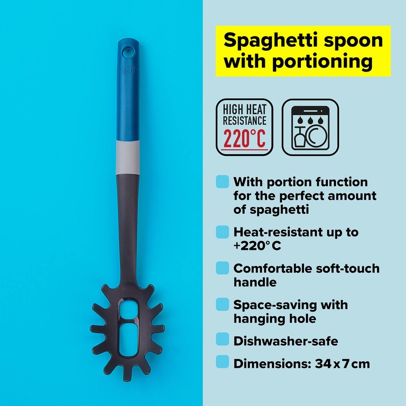 Tasty Spaghetti Spoon with Portioner Made of Plastic, Soft-Touch Handle