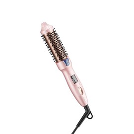 MINI Thermal Brush 1 Inch, Small Curling Brush | For Short Hair, Ionic Tourmaline Ceramic, Anti-Frizz,Volumizing, Adjustable Temperature, Dual Voltage, COMPACT-SIZE