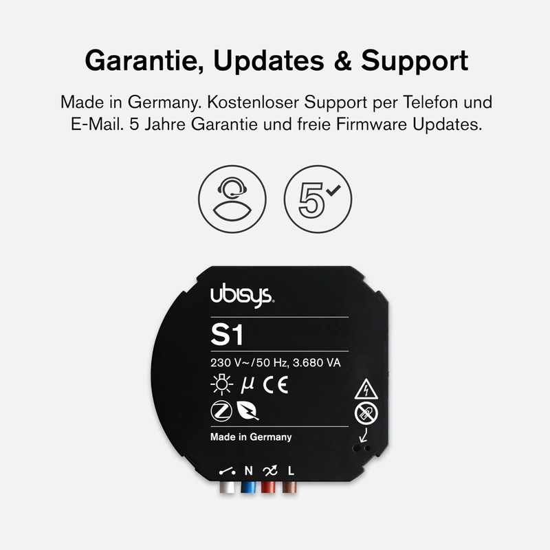 ubisys Zigbee Switch Actuator S1: Zigbee Wireless Switch for Retrofitting,