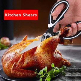 4 Pack Kitchen Scissors Heavy Duty Stainless Steel Kitchen Shears for Cutting Meat Food Fish Poultry, Multipurpose Sharp Utility Food Cooking Sissors, Dishwasher Safe