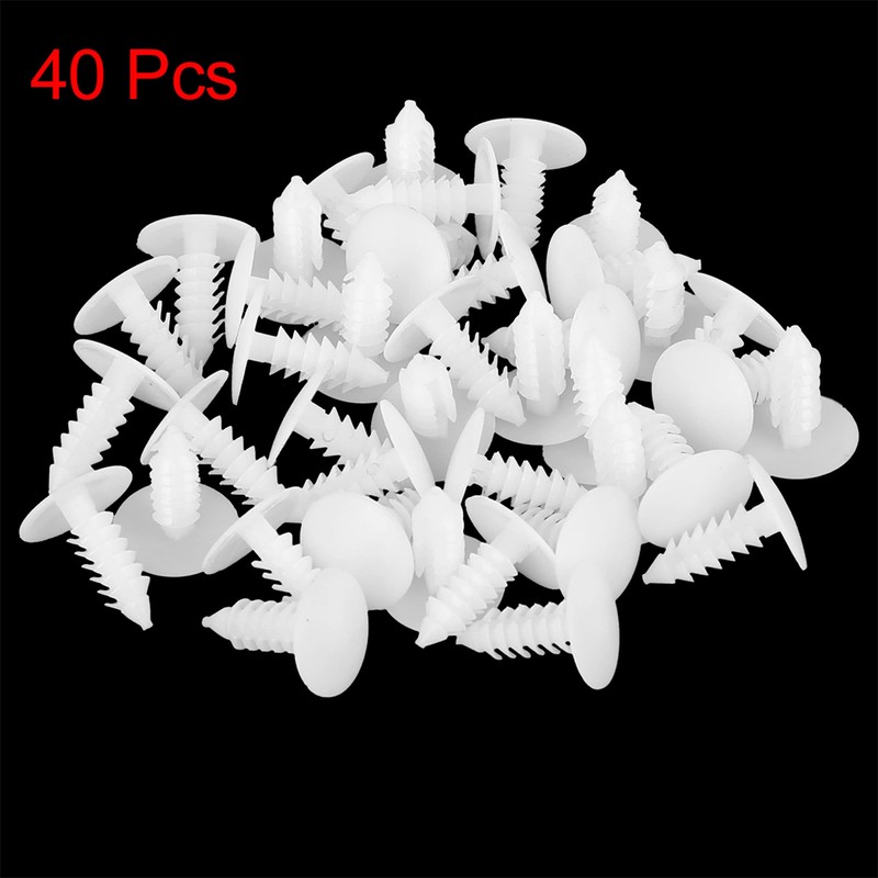 X AUTOHAUX 40 Pcs 4.5mm Hole Dia Plastic Bolt Rivets