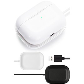 WORLD GADGETS Charger, Compatible with AirPods Pro 2, Wireless, Japanese Instruction Manual, Easy Charging, 5W Rapid Charging, Overcharge Prevention, Stand, (White)