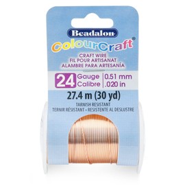 Beadalon ColourCraft Alambre de calibre 24/0,51 mm, color cobre, carrete de 27,4 m / 30 m
