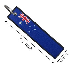 JAVD Australia Flag Keychain Tag with Key Ring - Keys, Cars, Motorcycles, Backpacks, Luggage and Gifts - EDC (3 Pack), Green, Medium