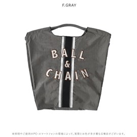 Ball & Chain 301037 (M, Line) Shopping Bag, Medium Size Line Shopping Bag, Eco Bag, F.GRAY