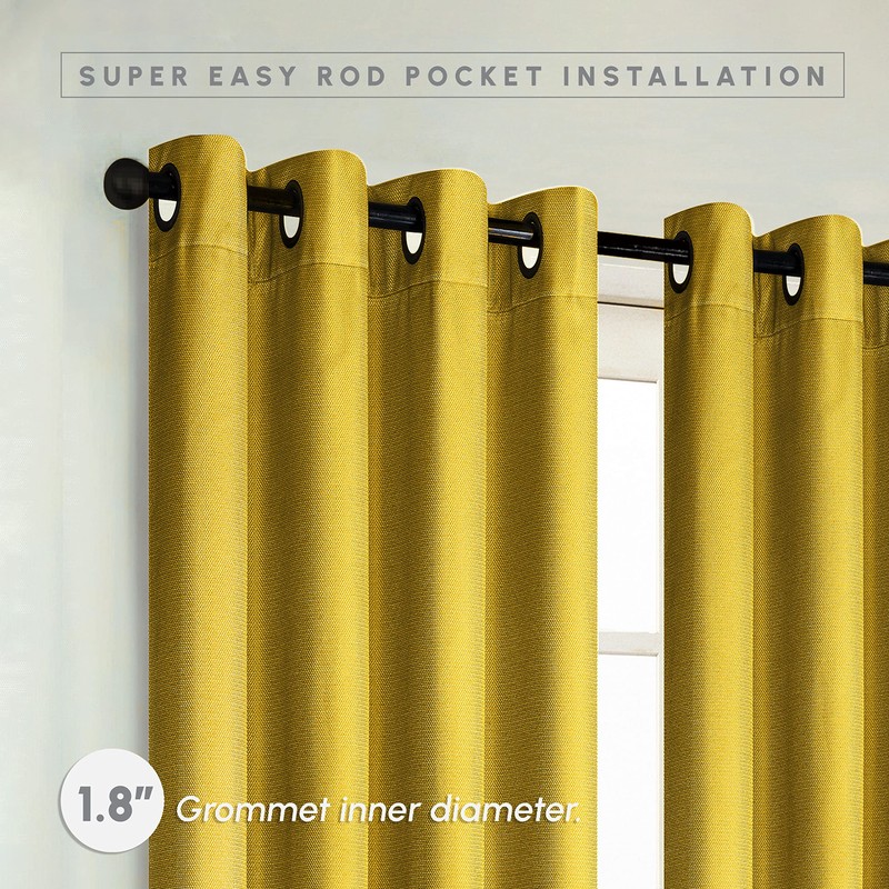 Elegant Comfort Blackout Grommet Top Curtains - 2 Panels Set