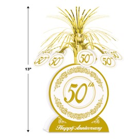 Beistle 50516 50th Anniversary Centerpiece, 13-Inch