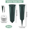 2PCS Grave Vases With Spike And Base, Cemetery Vases With