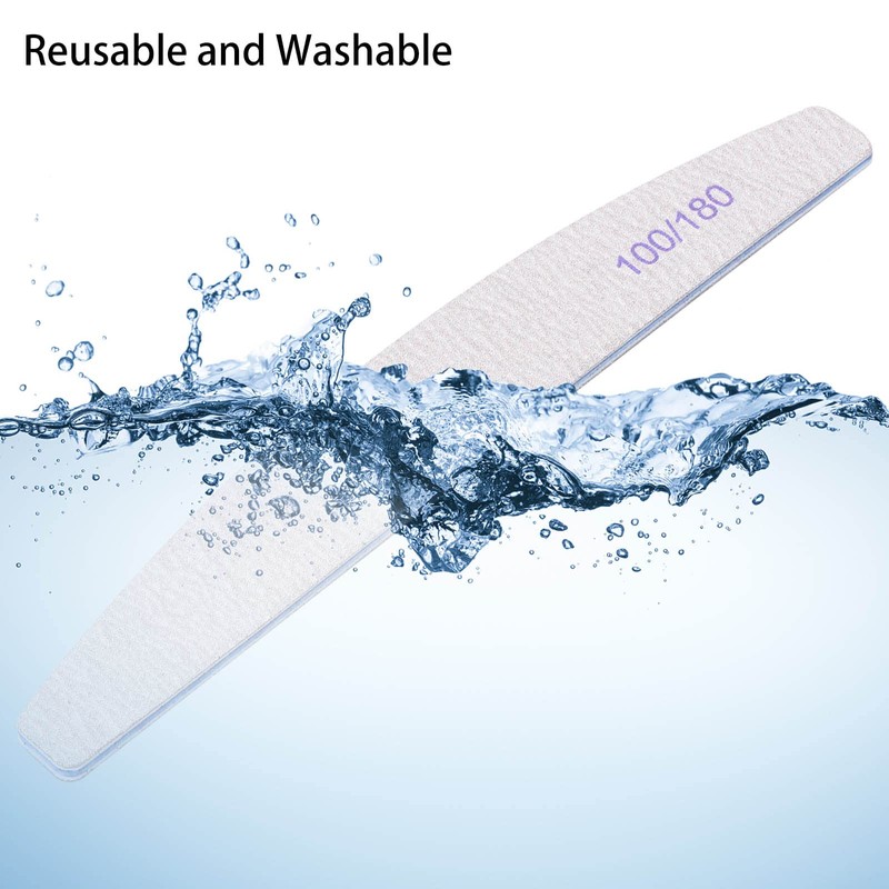 25Pcs 100/180 Grit Nail File Set - Double-Sided Emery Boards