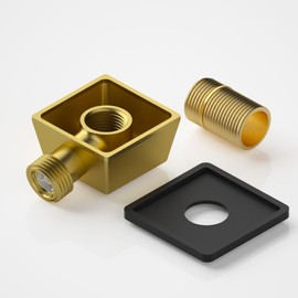 Lavatrum 100% Brass Wall Mounted Supply Elbow, Wall Elbow for Hand Shower, Solid Brass Wall Supply Elbow, Check Valve Included (Brushed Gold)