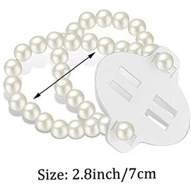 Taicols Set of 12 Elastic Pearl Wrist Corsage Bands for Wedding Festival Beach Party Prom Corsage Corsage Wrist Bands DIY Flower Hand Corsages Bracelets Accessories