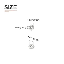 DTGN #2-56(UNC) Hex Nuts - 50 Pack - Good for Home Garage Repair - 304 Stainless Steel Hex Nuts - Silver