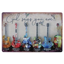 Placa de metal para decoración del hogar, diseño retro clásico de God Says You Are Unique