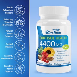 Cortisol Support Capsules for Women & Men – 15-in-1 Formula with Ashwagandha & Rhodiola Rosea for Stress Management & Daily Wellness, 60 Count