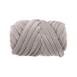 Velvet Chunky Yarn Bulky Giant Arm Knitting Y arn, Super Soft Tubular Weight Jumbo Y arn,DIY Crochet Hand Knitting Thick Yar n for Blanket,Pet Bed, Rugs Pillow,Handbag(1.1lb-Light Gray)