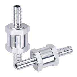 Bestgle 2 Pcs Fuel Non Return One Way Check Valve, 8mm Aluminium Alloy Petrol Diesel Water Fuel Line Oil Checking Valve for Car Motorcycle Caravan Ship