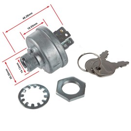 Yersul Craftsman Riding Lawn Tractor Mower Ignition Starter Switch with 3 Position 4 Termials 2 Keys Mower (Type Six:3 Position 6 terminals)