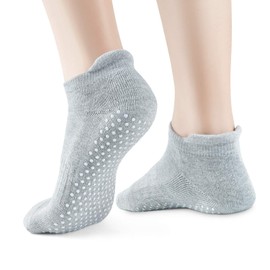 NEWCHAO Non Slip Skid Socks for Women and Men Grip Socks for Yoga Pilates Workout Barre Pregnancy Hospital Maternity Pack of 3